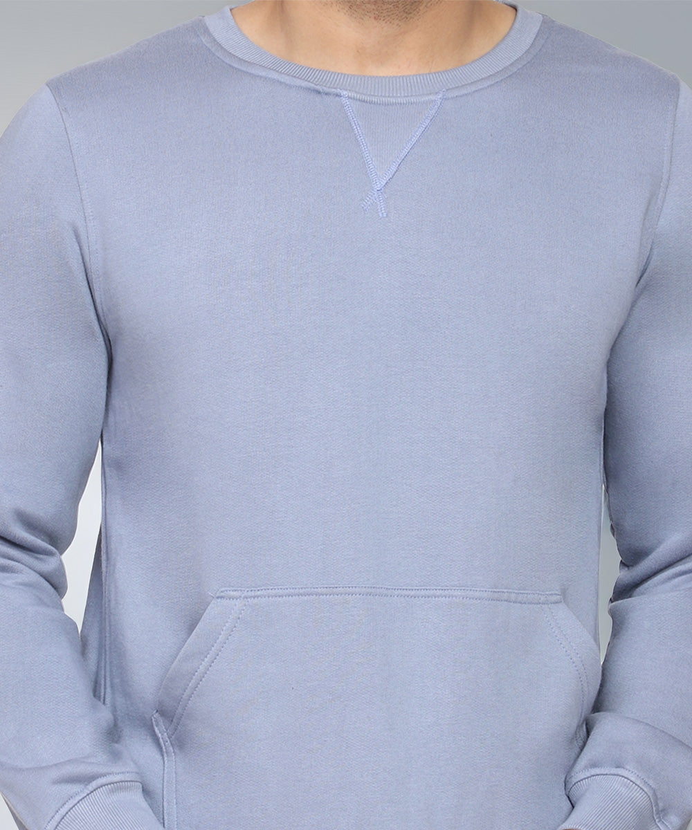 Naturefab Men's Organic Bamboo fleece Sweatshirt Blue
