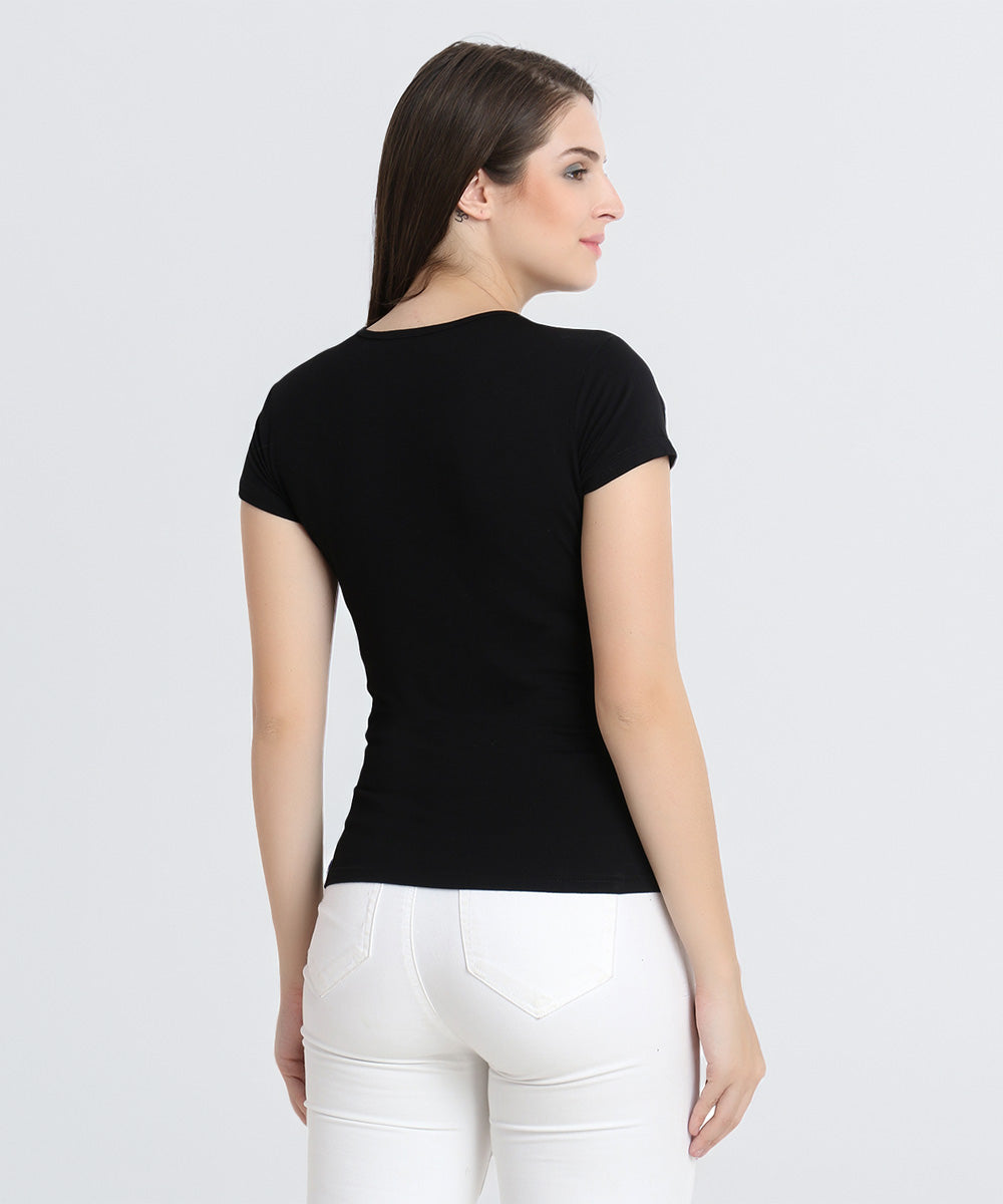 Naturefab Damen Bio-Bambus-T-Shirt Schwarz