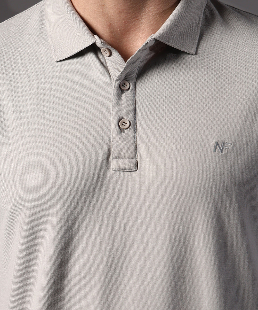 Naturefab Men’s Organic Bamboo Polo Tshirt Grey