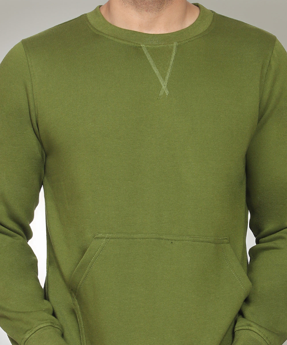 Naturefab Men's Organic Bamboo fleece Sweatshirt Green