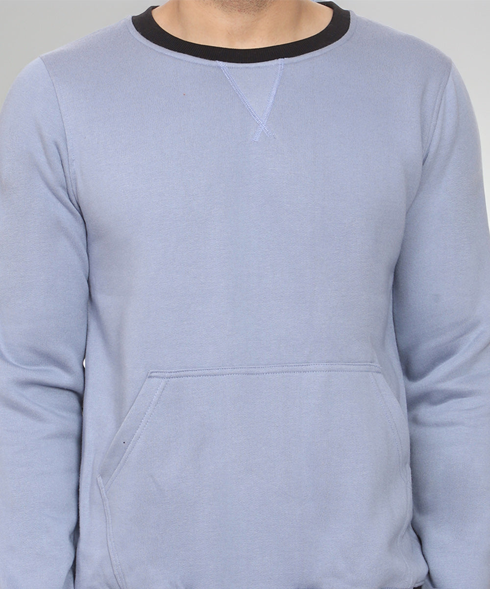 Naturefab Herren Bio-Bambusfleece-Sweatshirt Blau (Schwarz)