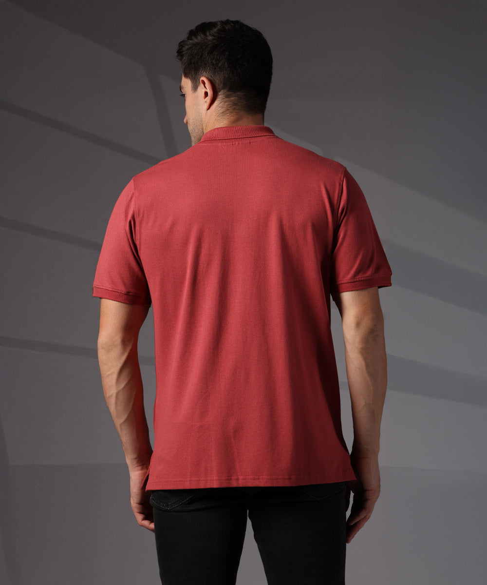 Naturefab Men’s Organic Bamboo Polo Tshirt Earth Red