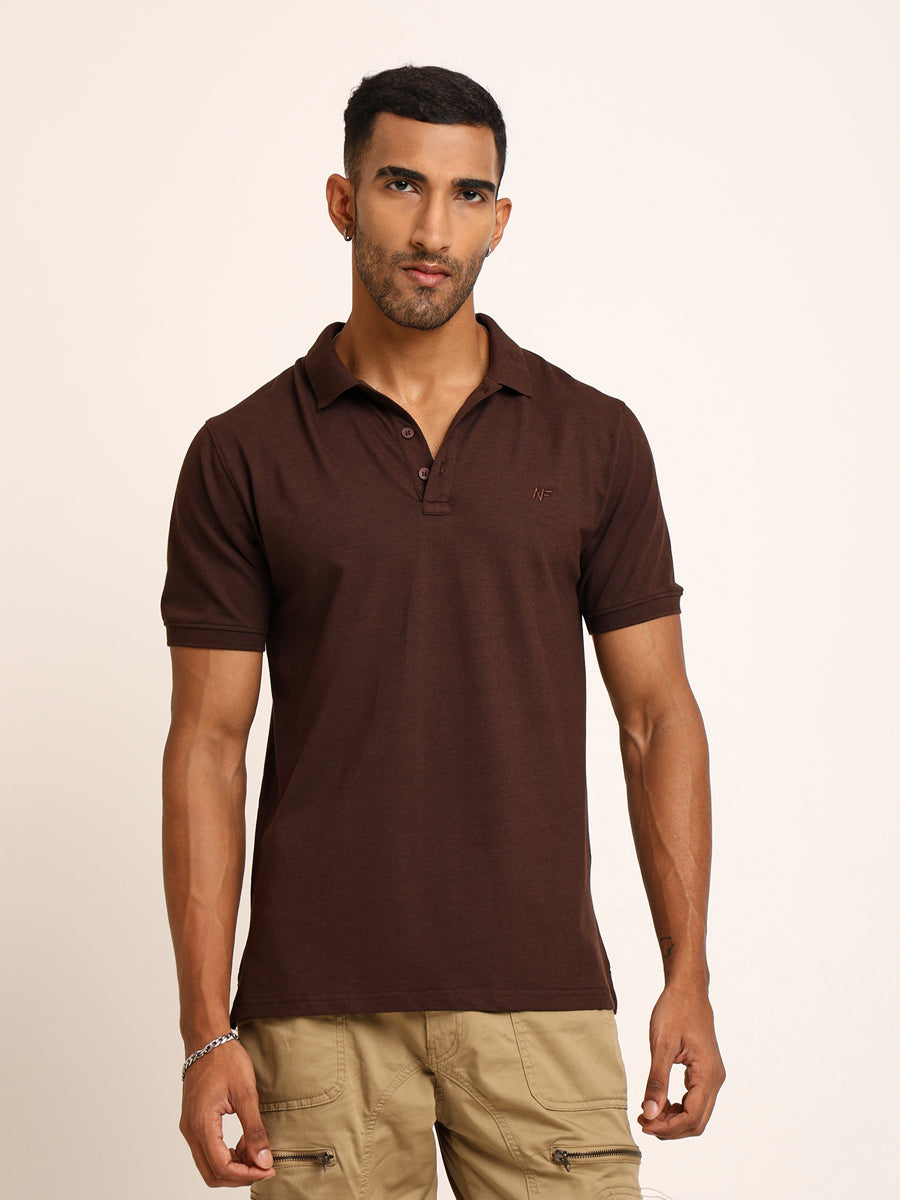 Naturefab Herren Bio-Bambus-Poloshirt Kaffee