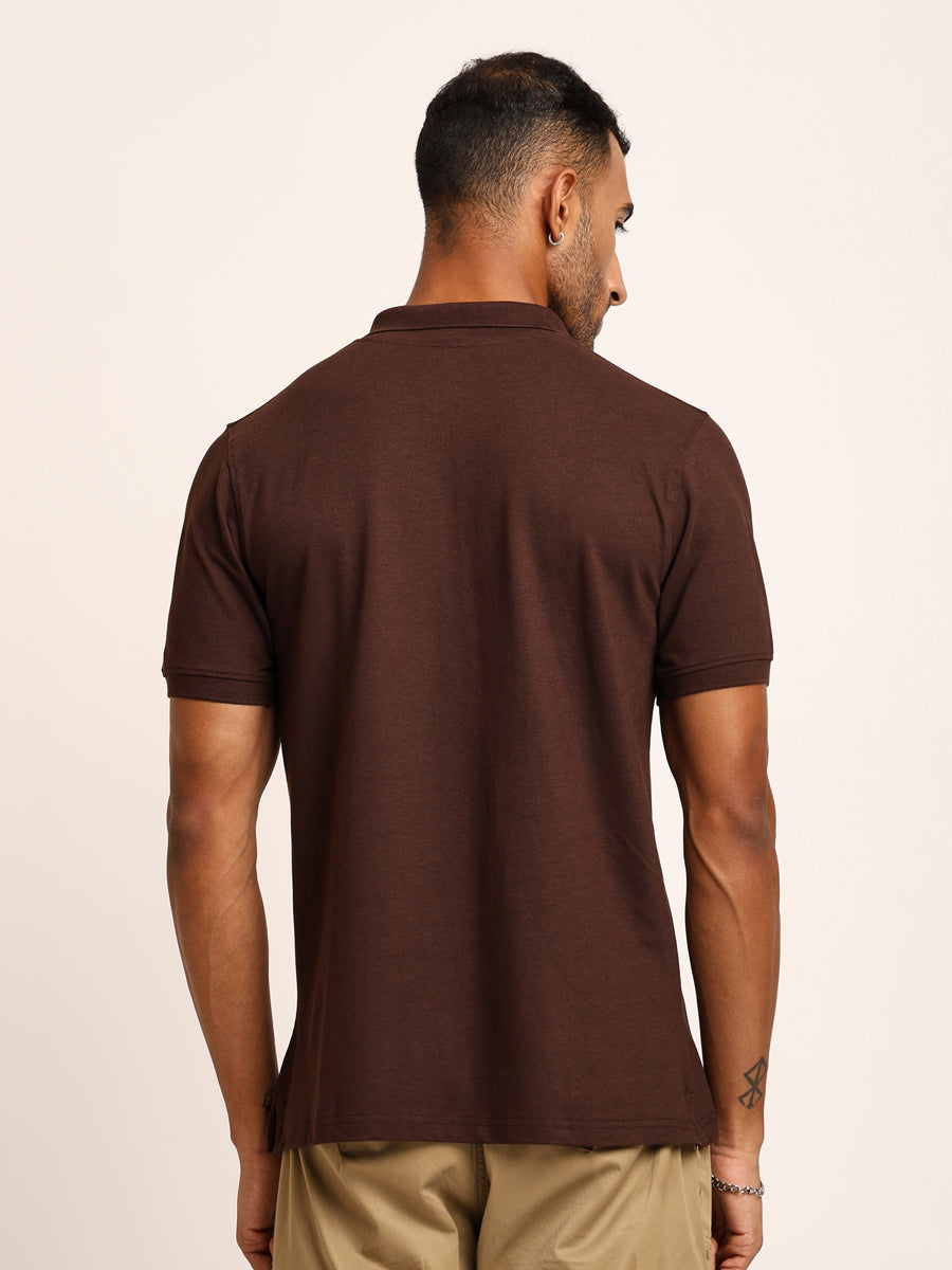 Naturefab Herren Bio-Bambus-Poloshirt Kaffee