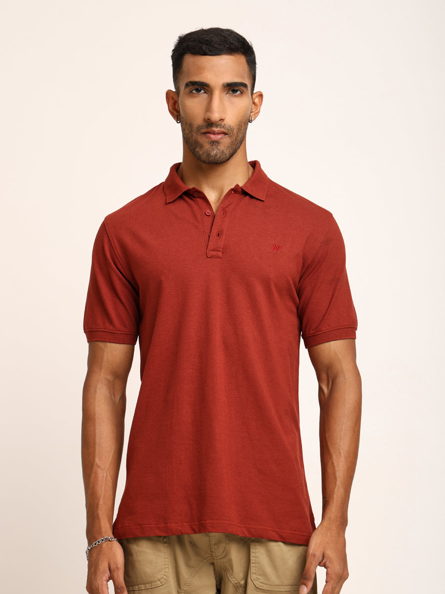Naturefab Men’s Organic Bamboo Polo Tshirt Rust