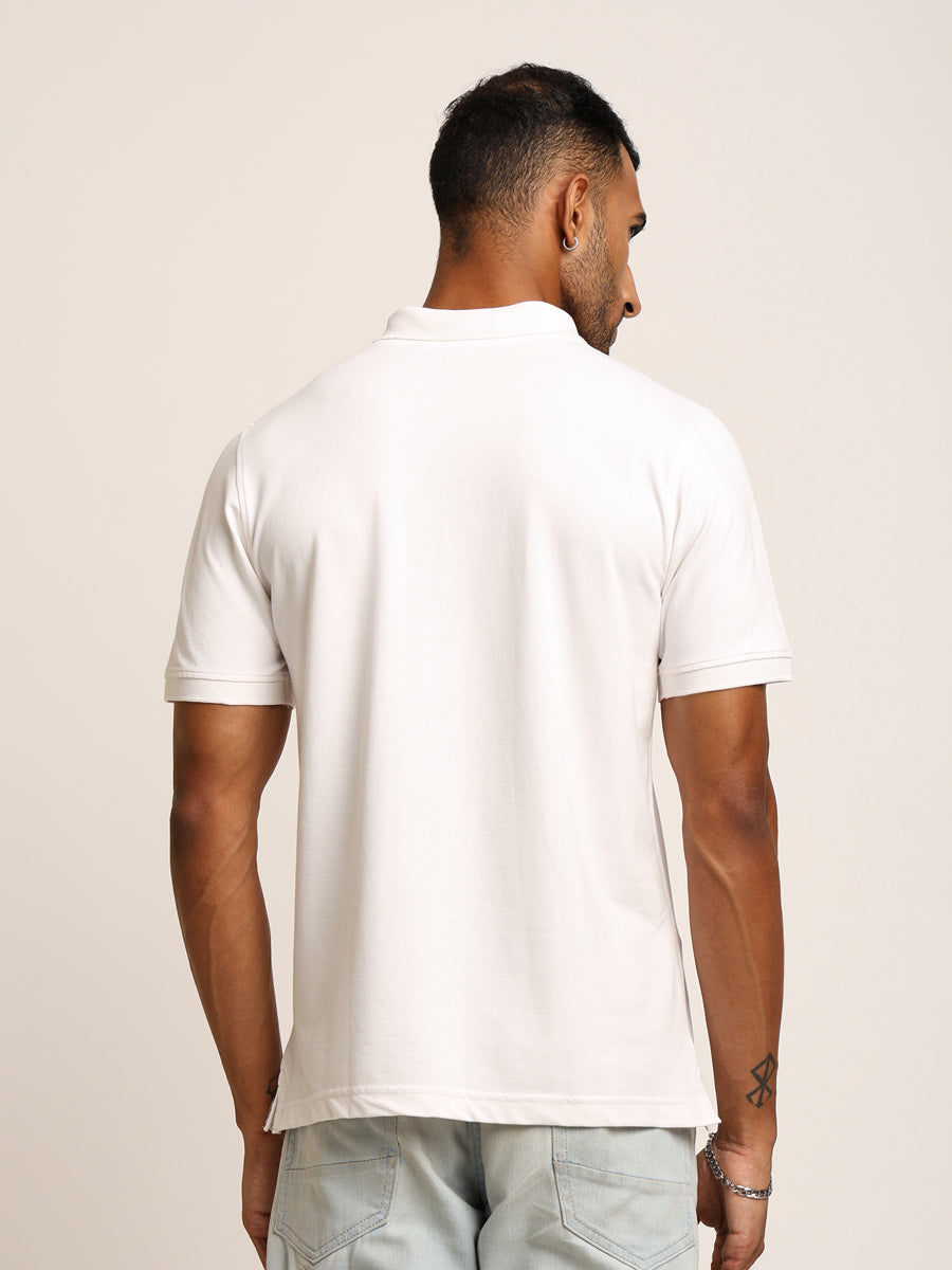Naturefab Men’s Organic Bamboo Polo Tshirt Majestic White