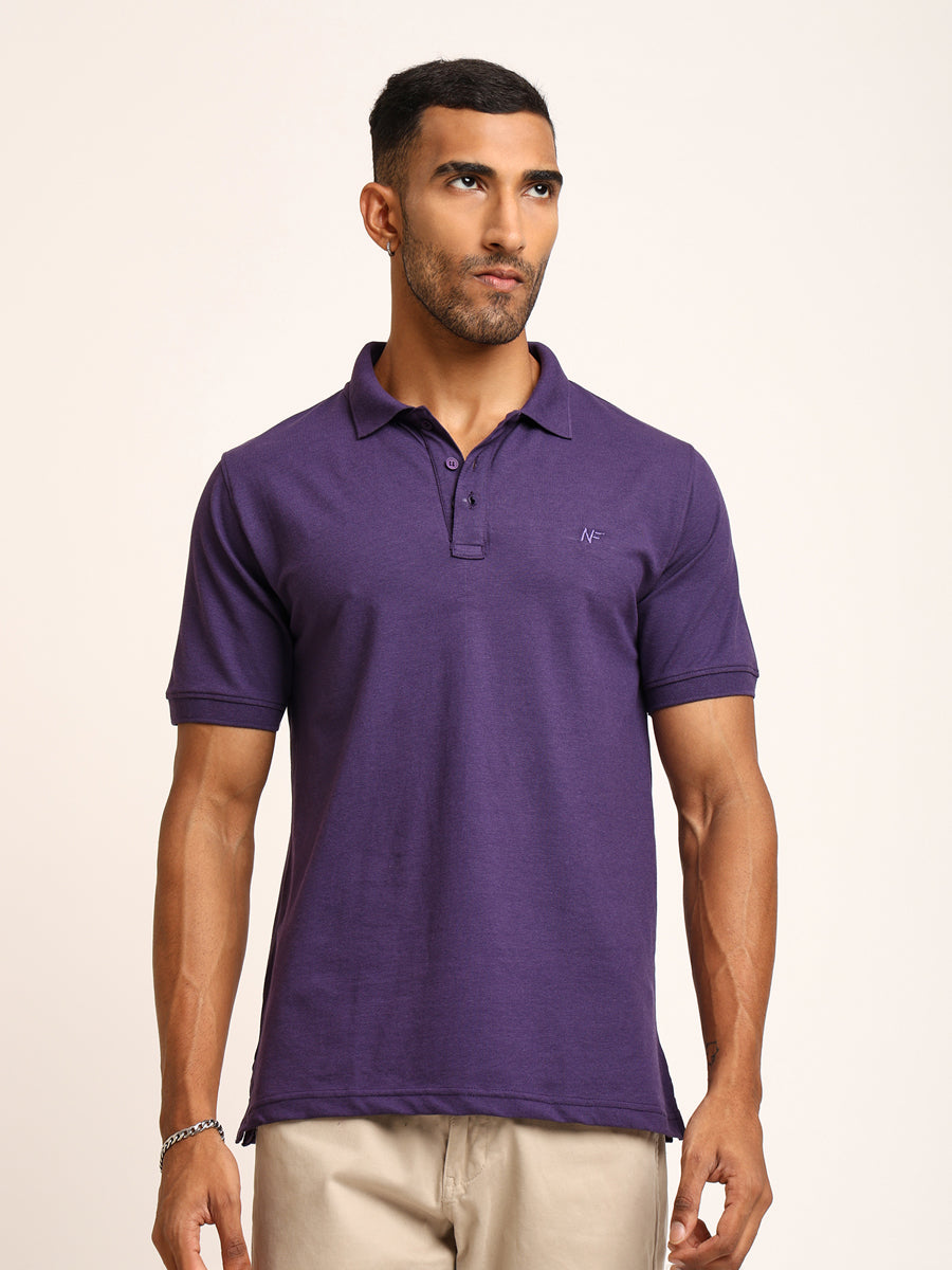 Naturefab Men’s Organic Bamboo Polo Tshirt Purple