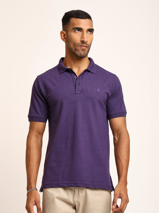 Naturefab Men’s Organic Bamboo Polo Tshirt Purple