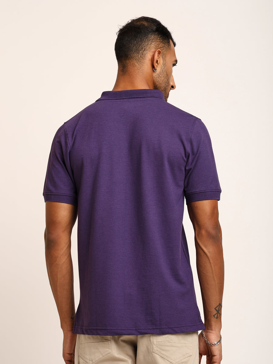 Naturefab Men’s Organic Bamboo Polo Tshirt Purple