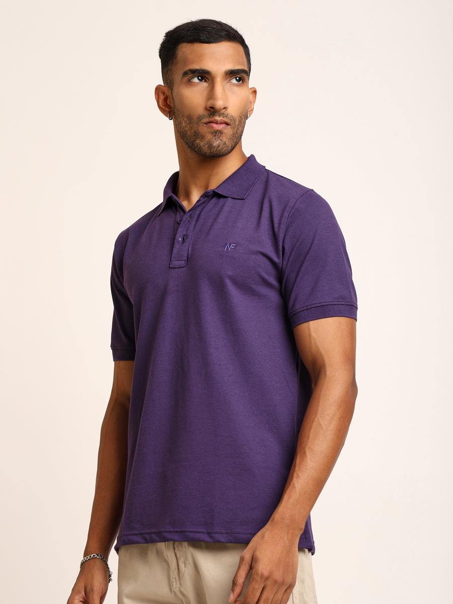 Naturefab Men’s Organic Bamboo Polo Tshirt Purple