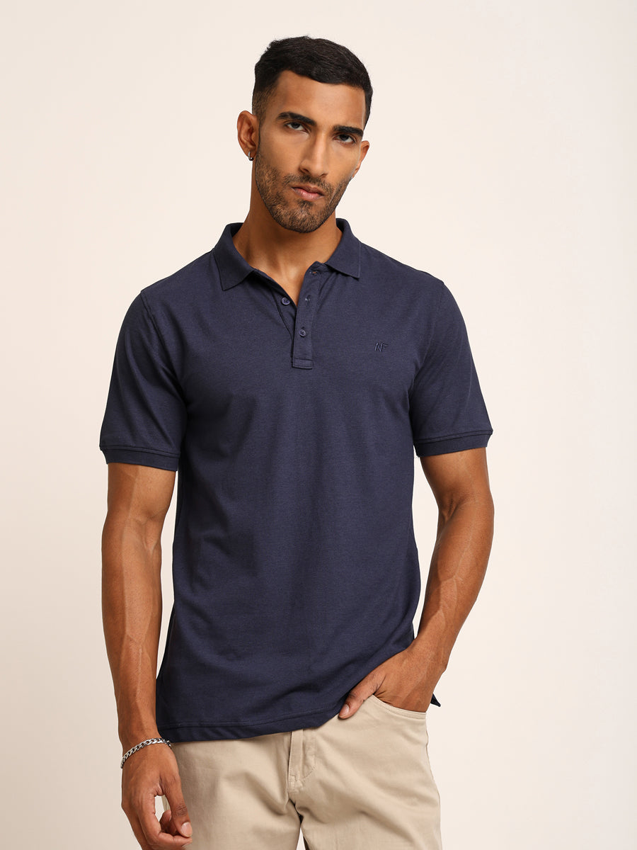 Naturefab Men’s Organic Bamboo Polo Tshirt Mood Indigo