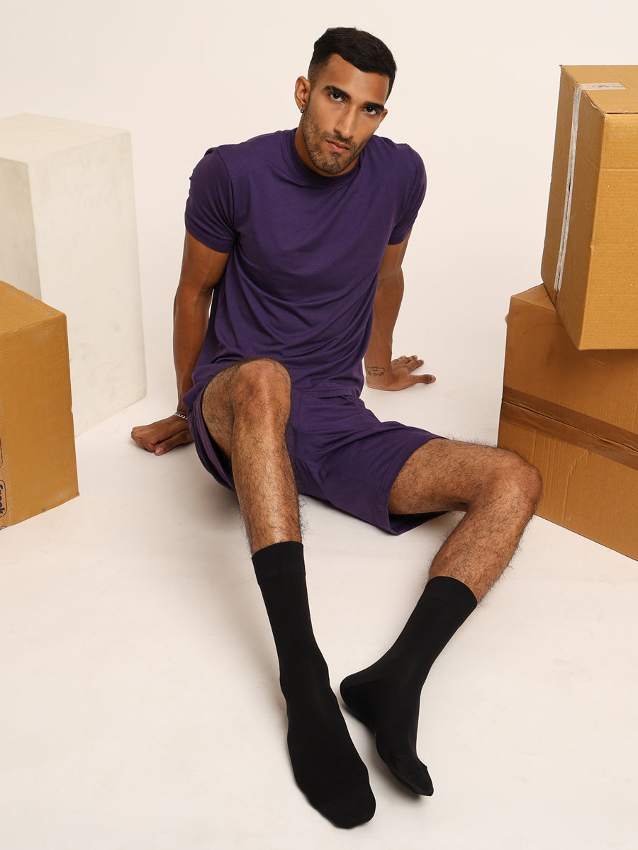 Naturefab Men's Bamboo Full Length socks Black