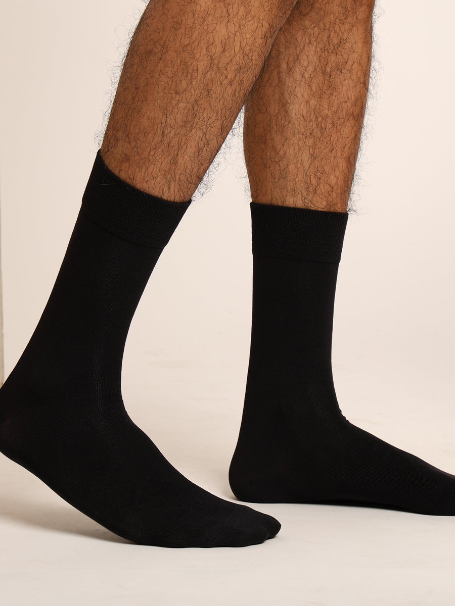 Naturefab Men's Bamboo Full Length socks Black