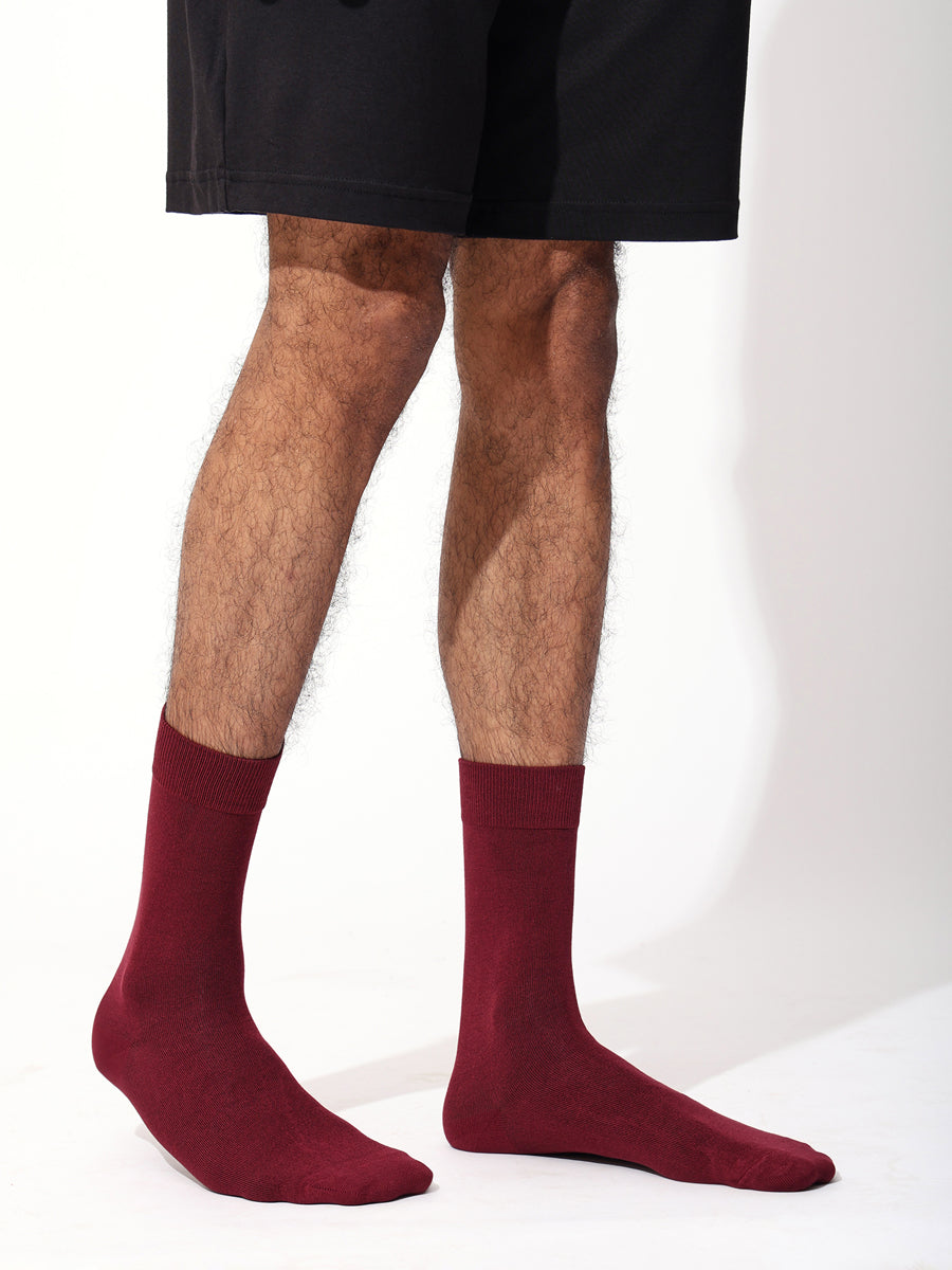 Naturefab Men's Bamboo Full Length socks Wine