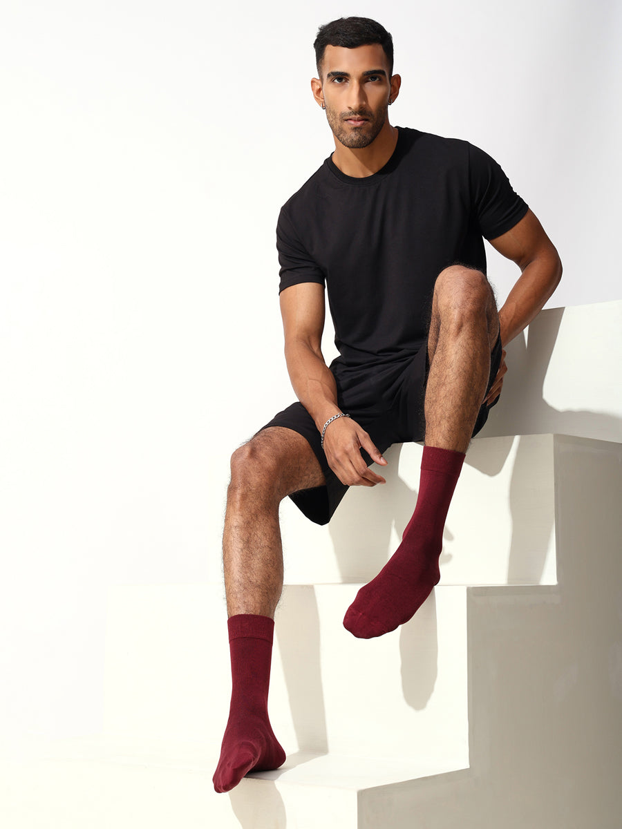 Naturefab Men's Bamboo Full Length socks Wine