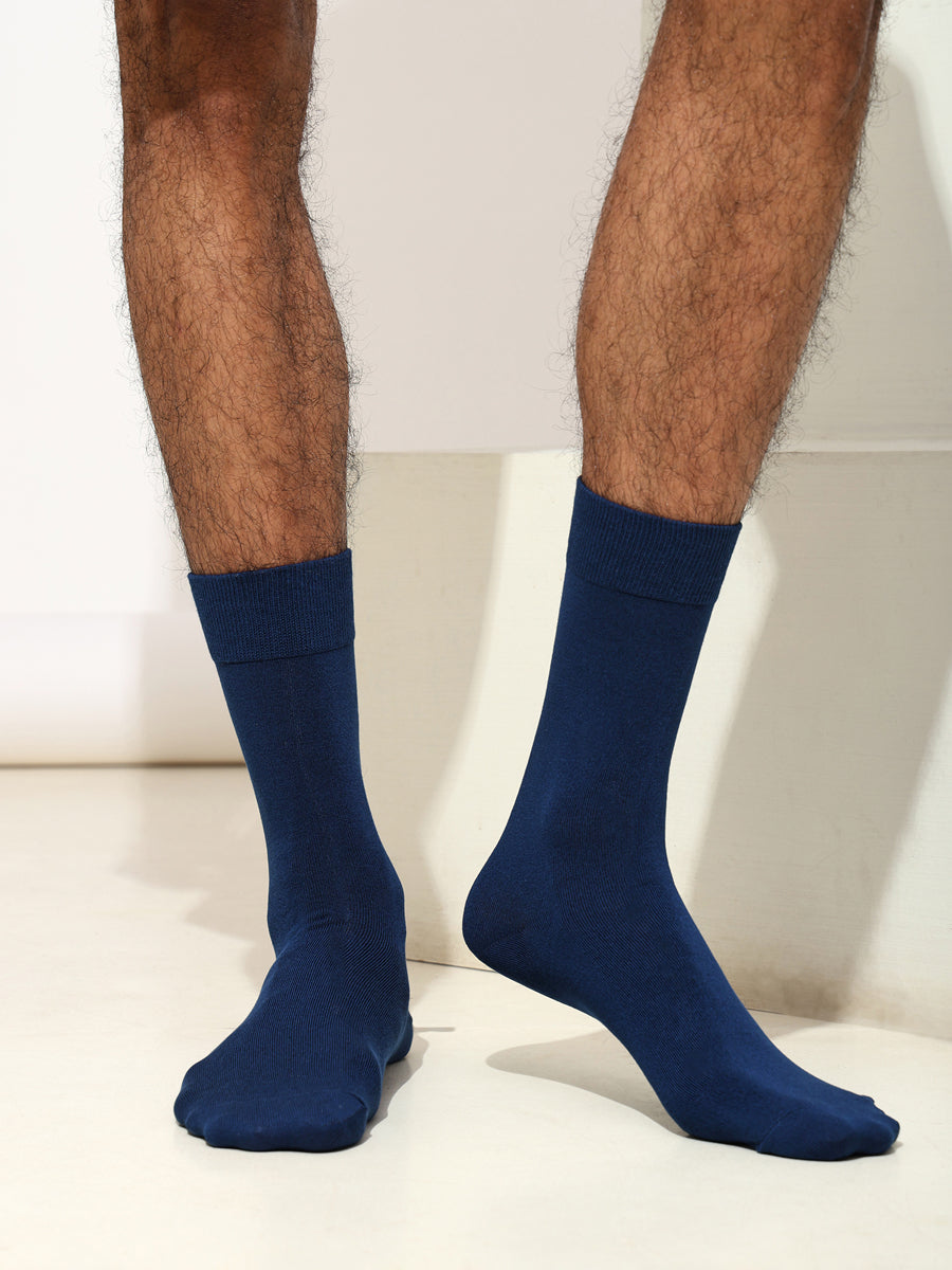 Naturefab Men's Bamboo Full Length socks Navy Blue