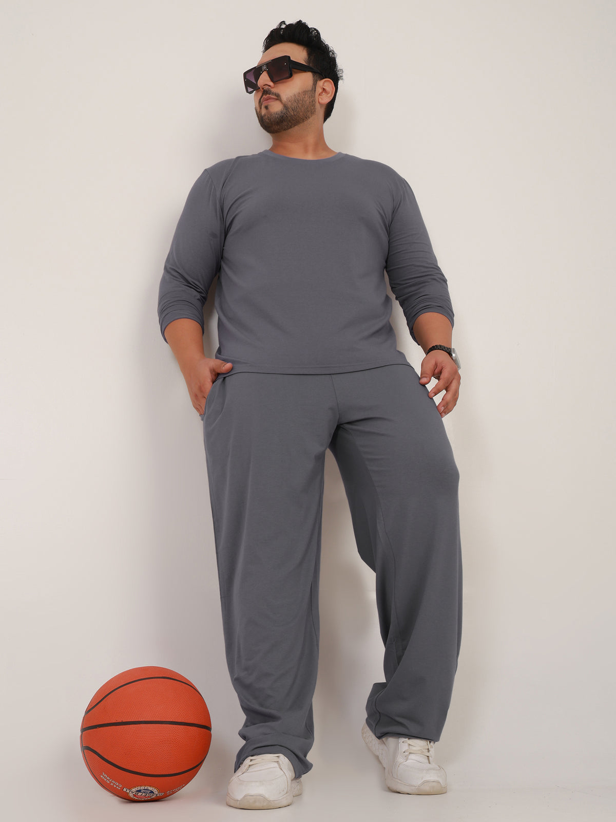 Naturefab Men's Organic Bamboo Full Sleeve Pajama Co-ord Ash Gray