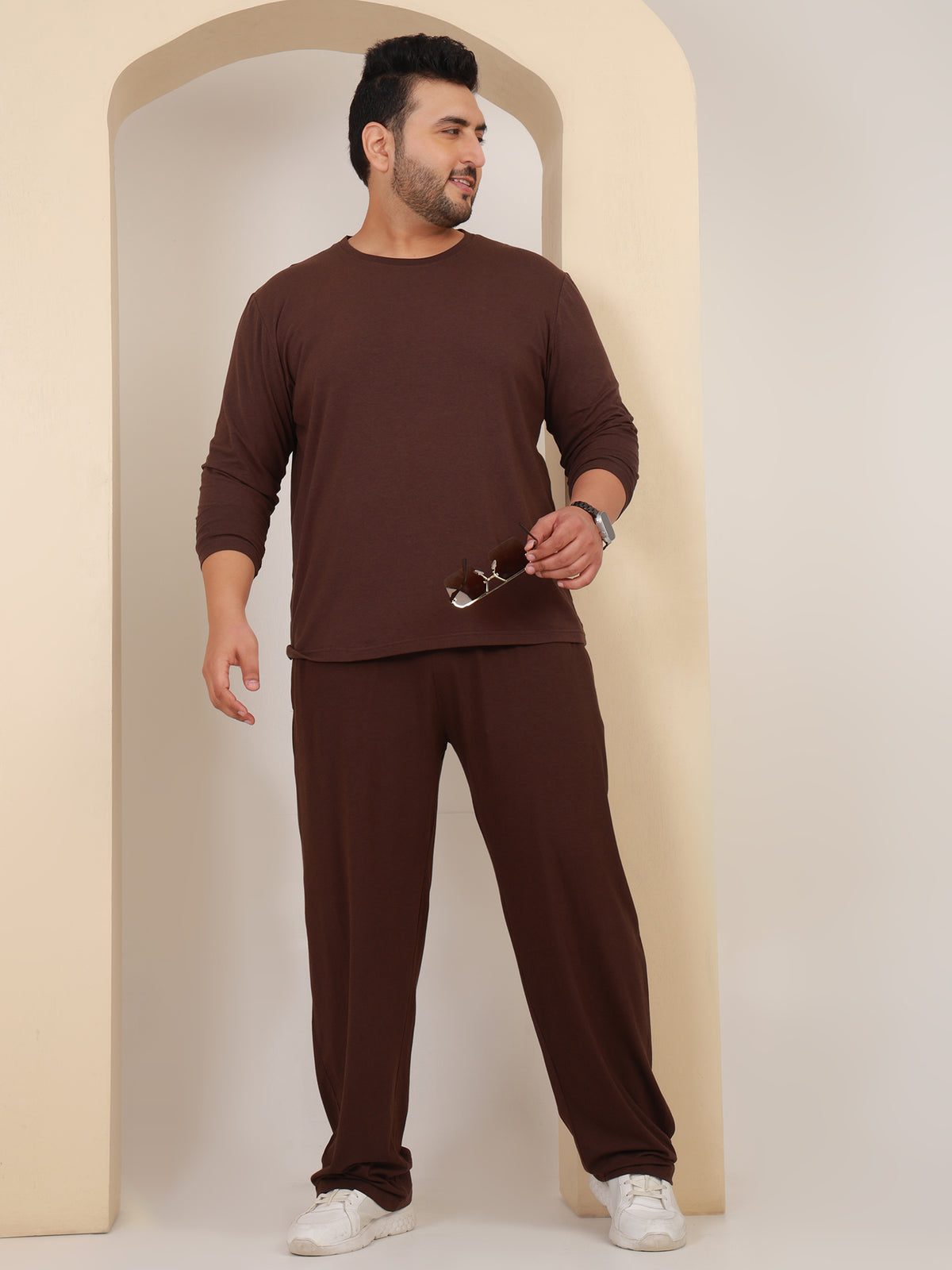 Naturefab Men's Organic Bamboo Full Sleeve Pajama Co-ord Coffee Bean