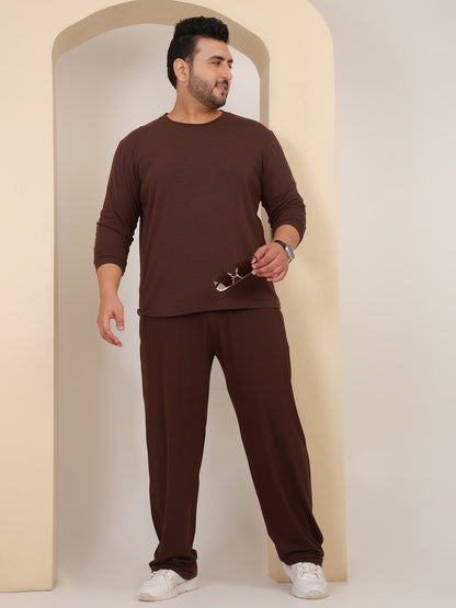Naturefab Men's Organic Bamboo Full Sleeve Pajama Co-ord Coffee Bean