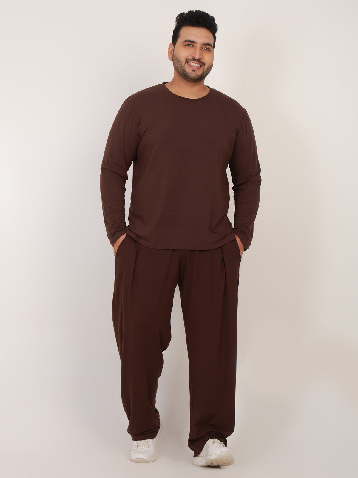Naturefab Men's Organic Bamboo Full Sleeve Pajama Co-ord Coffee Bean
