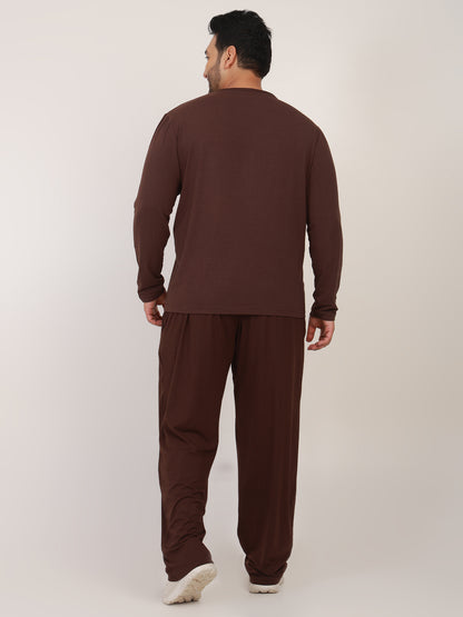 Naturefab Men's Organic Bamboo Full Sleeve Pajama Co-ord Coffee Bean