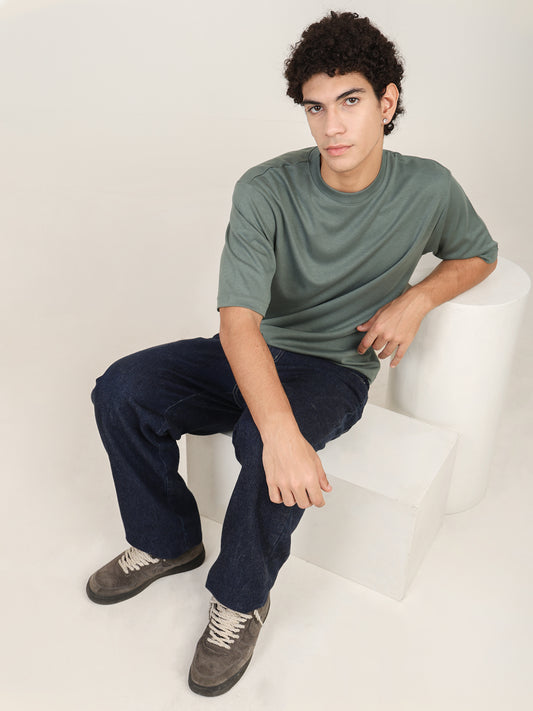 Naturefab Men's Organic Bamboo Oversize Tshirt Granite Green