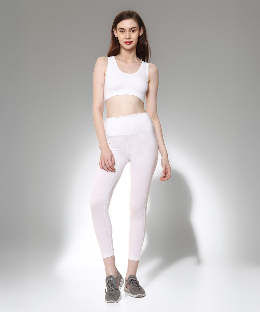 Naturefab Damen Bamboo Coórds Set Weiß