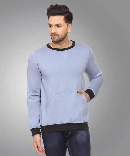 Naturefab Men's Organic Bamboo fleece Sweatshirt Blue (Black)