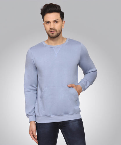 Naturefab Men's Organic Bamboo fleece Sweatshirt Blue