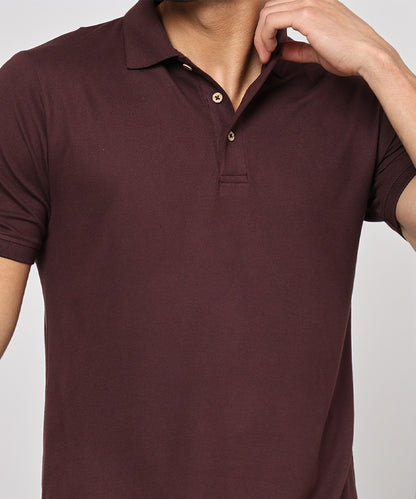 Naturefab Herren Bio-Bambus-Poloshirt Kaffee
