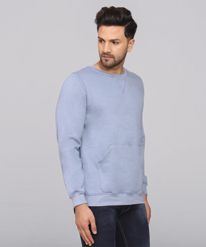 Naturefab Men's Organic Bamboo fleece Sweatshirt Blue