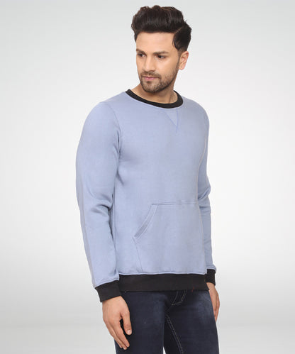 Naturefab Men's Organic Bamboo fleece Sweatshirt Blue (Black)