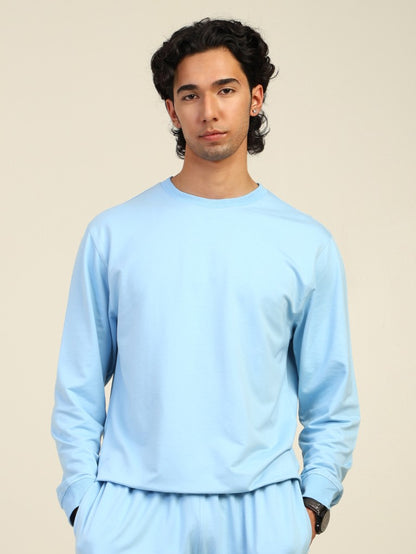 Naturefab Men's Organic Bamboo Terry Sweatshirt Sky Blue