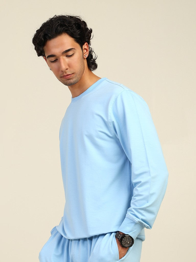 Naturefab Men's Organic Bamboo Terry Sweatshirt Sky Blue