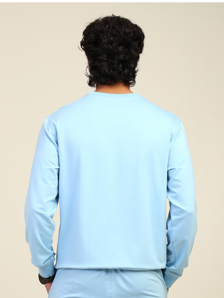 Naturefab Men's Organic Bamboo Terry Sweatshirt Sky Blue