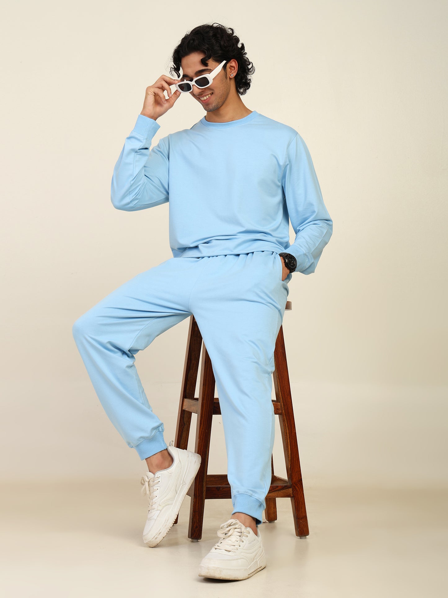 Naturefab Men's Organic Bamboo Winter Co-ord Sky Blue