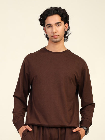 Naturefab Men's Organic Bamboo Terry Sweatshirt Coffee Bean