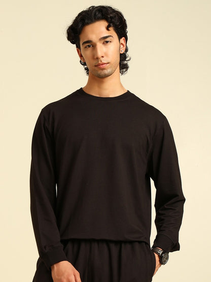 Naturefab Men's Organic Bamboo Terry Sweatshirt Black