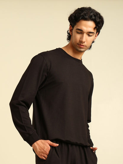 Naturefab Men's Organic Bamboo Terry Sweatshirt Black