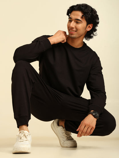 Naturefab Men's Organic Bamboo Terry Sweatshirt Black