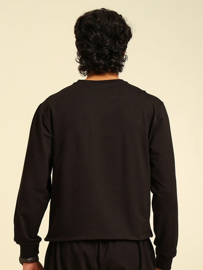 Naturefab Men's Organic Bamboo Terry Sweatshirt Black