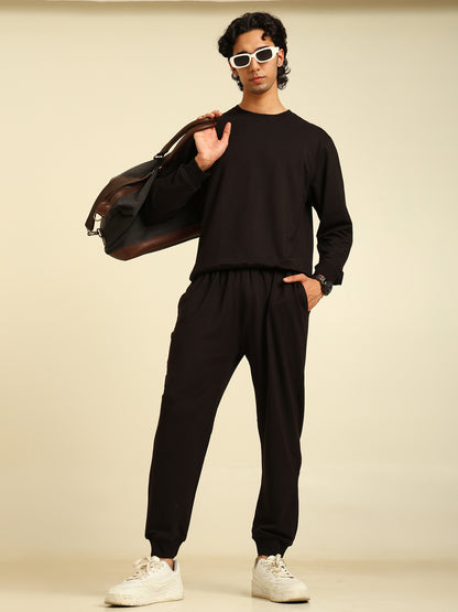 Naturefab Men's Organic Bamboo Winter Co-ord Black