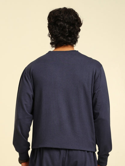 Naturefab Men's Organic Bamboo Terry Sweatshirt Mood Indigo