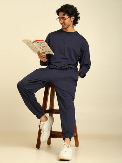 Naturefab Men's Organic Bamboo Winter Co-ord Mood Indigo