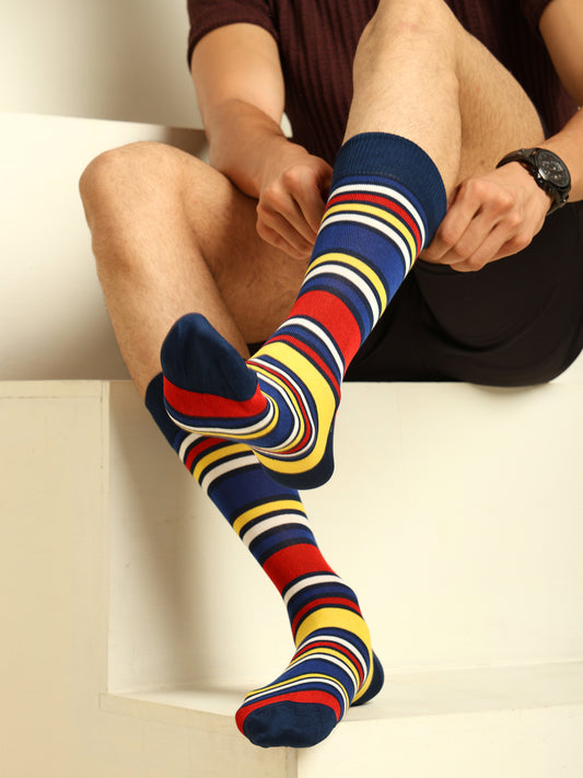 Naturefab Men's Bamboo Full Length socks Multicolour Stripes