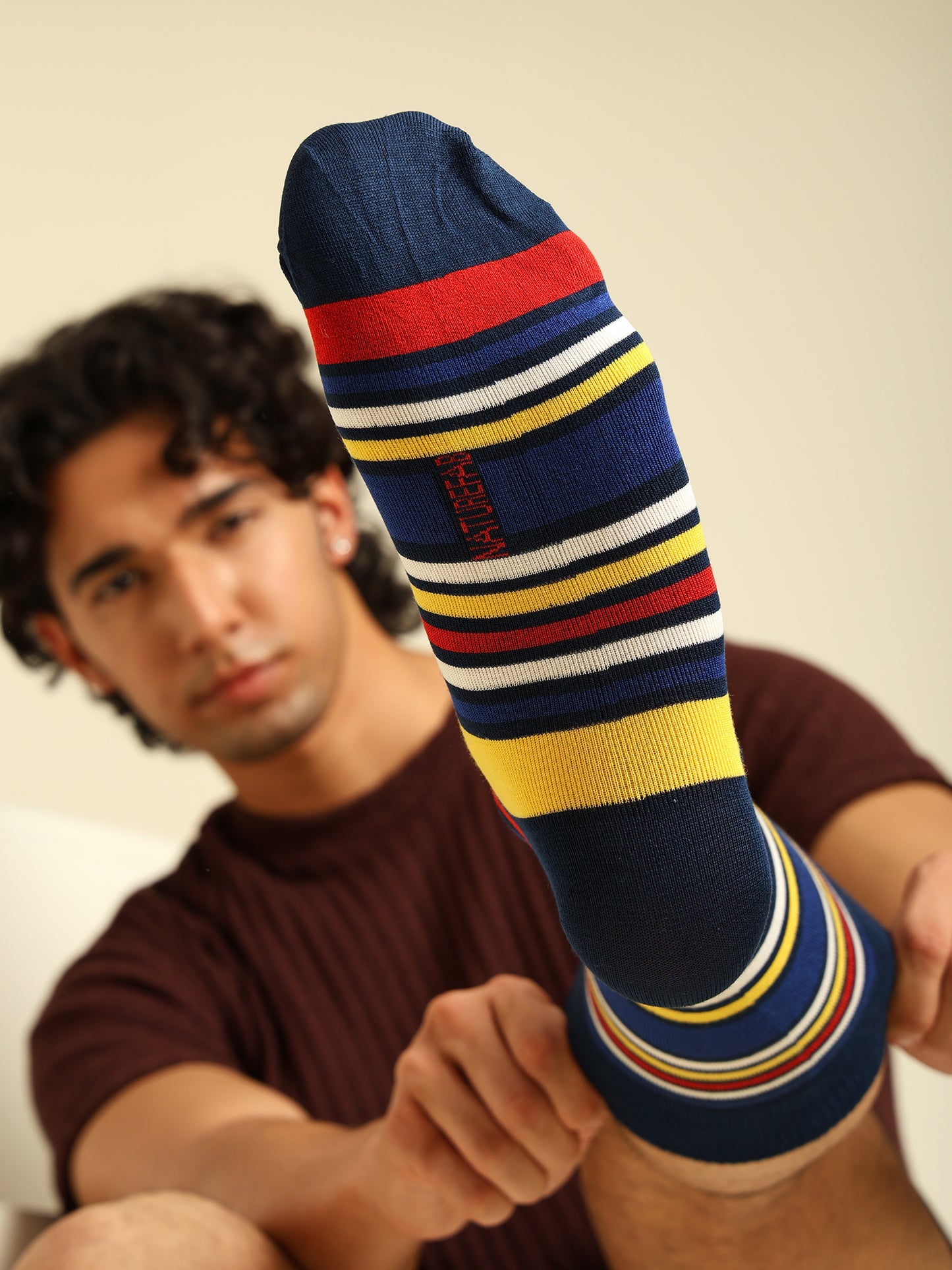 Naturefab Men's Bamboo Full Length socks Multicolour Stripes