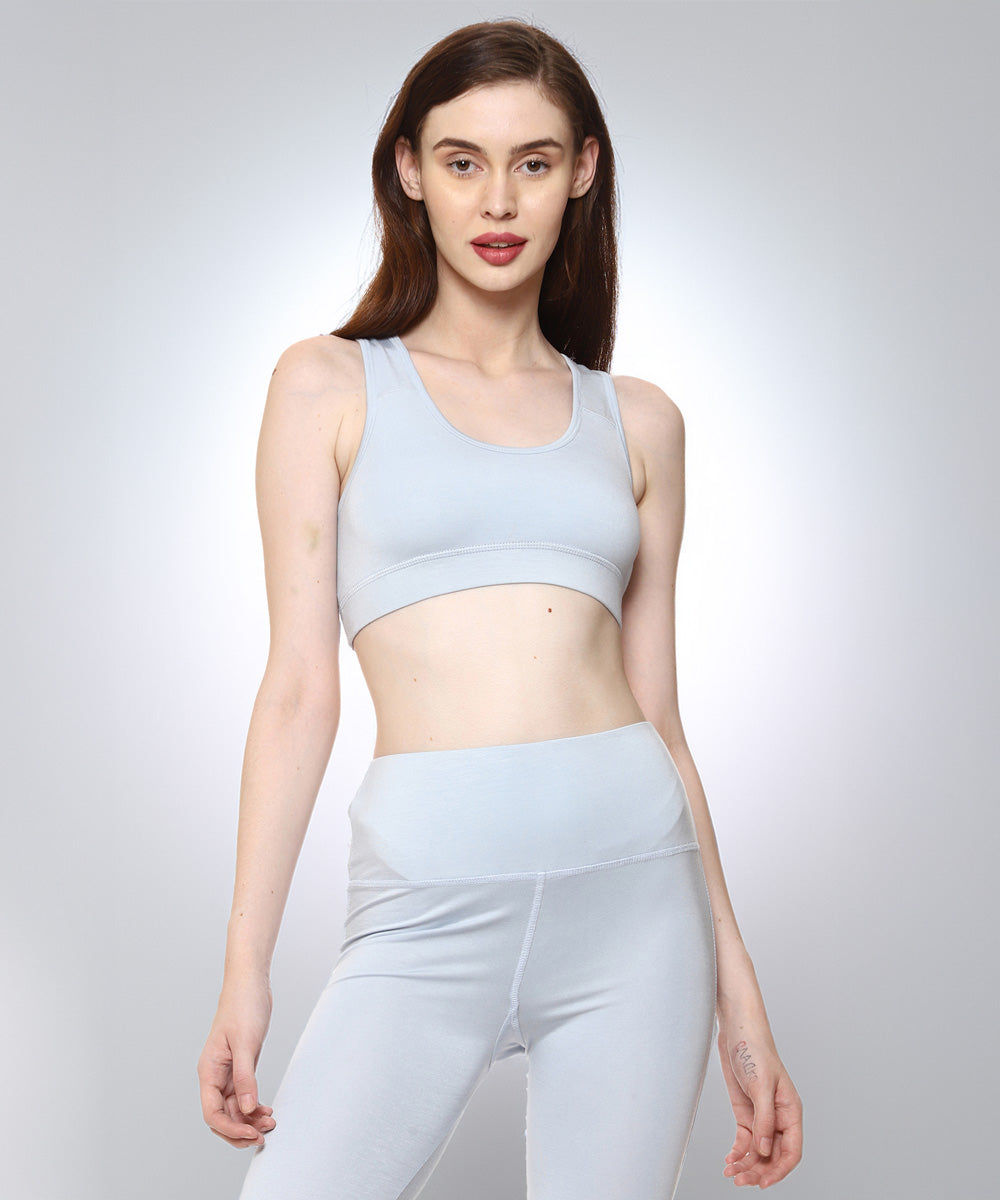 Naturefab Damen Bambus Sport-BH Himmelblau