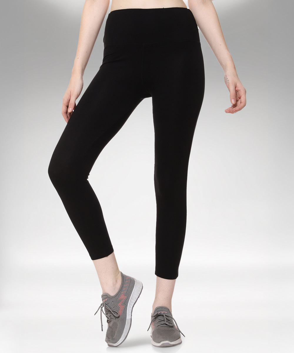 Naturefab Damen Bambus Yoga Leggings Schwarz