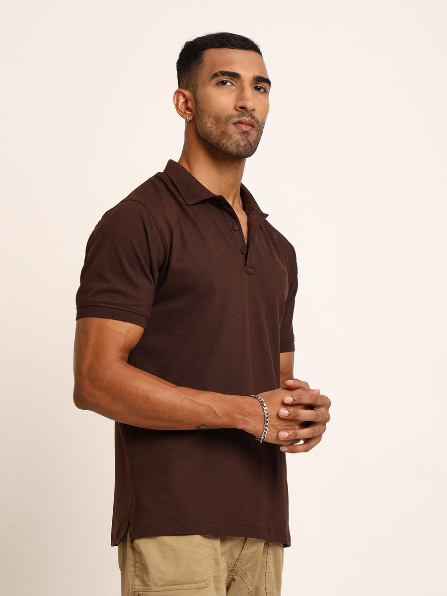 Naturefab Herren Bio-Bambus-Poloshirt Kaffee