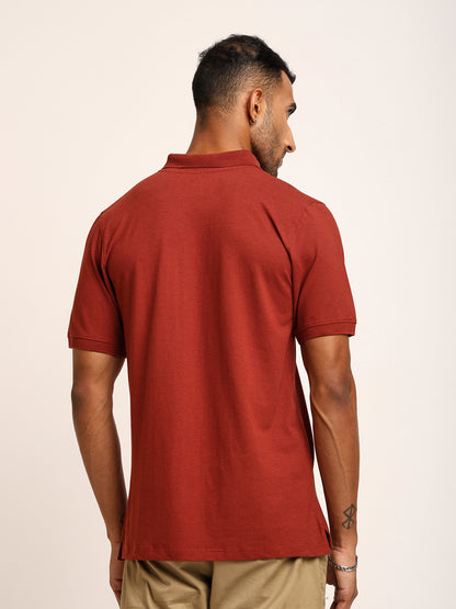Naturefab Men’s Organic Bamboo Polo Tshirt Rust